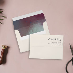 Modern Watercolor Jewel Tones Boho Wedding Envelope