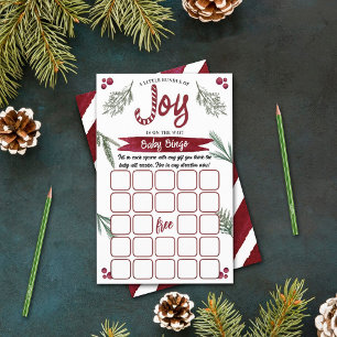 Modern Watercolor "Joy" Candy Cane Baby Shower