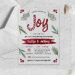 Modern Watercolor "Joy" Candy Cane Baby Shower Acrylic Invitations<br><div class="desc">Celebrate in style with these cute and very trendy baby shower acrylic invitations. The design is easy to personalise with your own wording and your family and friends will be thrilled when they receive these fabulous party invites. Matching items can be found in the collection.</div>