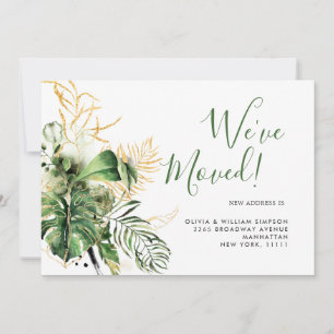 Modern Watercolor Jungle Tropical Greenery Moving Announcement