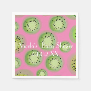 Modern Watercolor Kiwi Fruit Babyshower Napkin