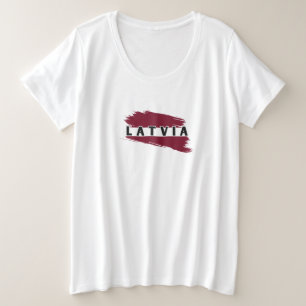 Modern watercolor Latvia Flag latvian Souvenir Plus Size T-Shirt