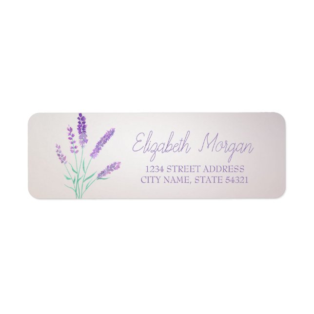 Modern Watercolor  Lavander  Address (Front)
