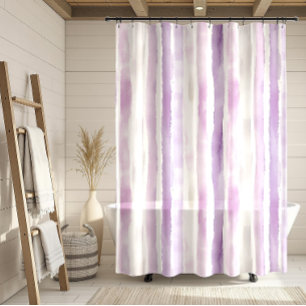 Modern Watercolor Lavender, Lilac, Blush Strokes   Shower Curtain