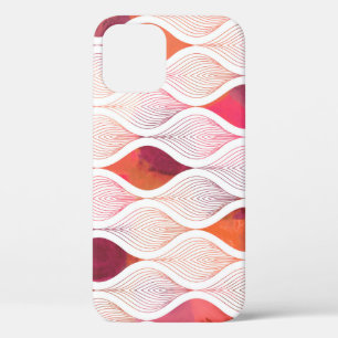 Modern watercolor leafs, seamless pattern. iPhone 12 case