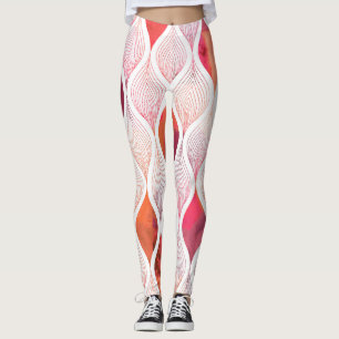Modern watercolor leafs, seamless pattern. leggings