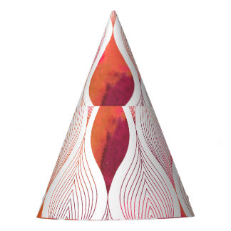 Modern watercolor leafs, seamless pattern. party hat