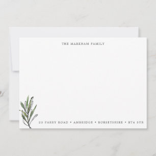 Modern Watercolor Leaves Family Address Card