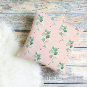 Modern Watercolor Leaves Pattern Cushion