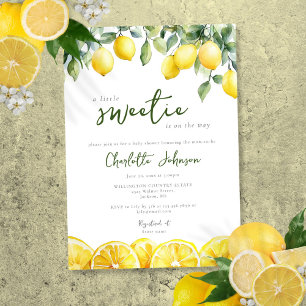 Modern Watercolor Lemon Citrus Baby Shower Invitation