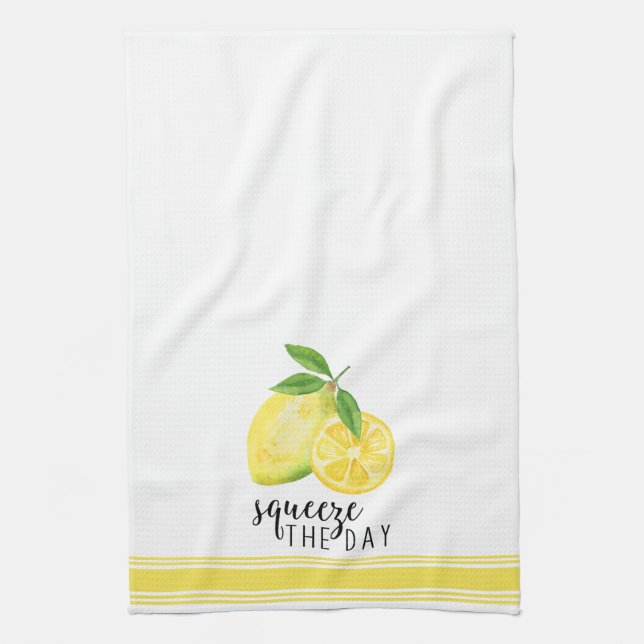 Modern watercolor lemon pun kitchen towel (Vertical)