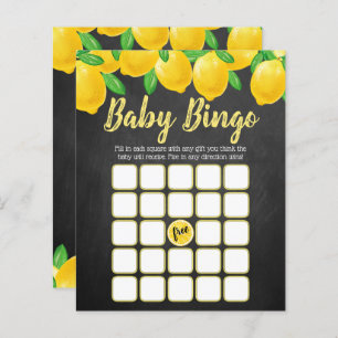 Modern Watercolor Lemon Tree Baby Shower Bingo