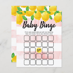 Modern Watercolor Lemon Tree Baby Shower Bingo