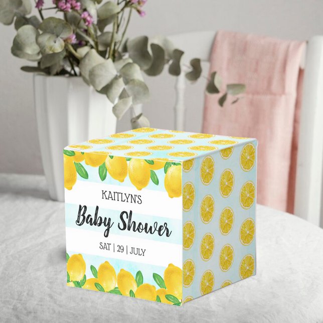 Modern Watercolor Lemon Tree Baby Shower Favour Box (Creator Uploaded)