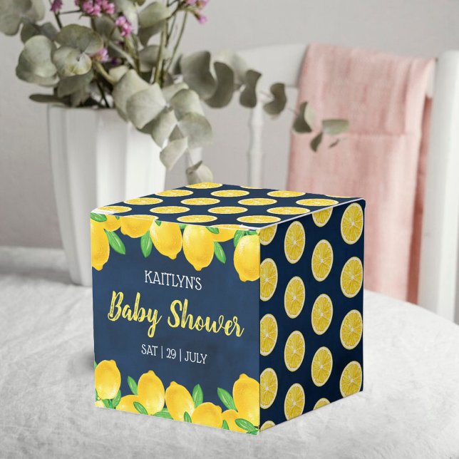 Modern Watercolor Lemon Tree Baby Shower Favour Box (Creator Uploaded)