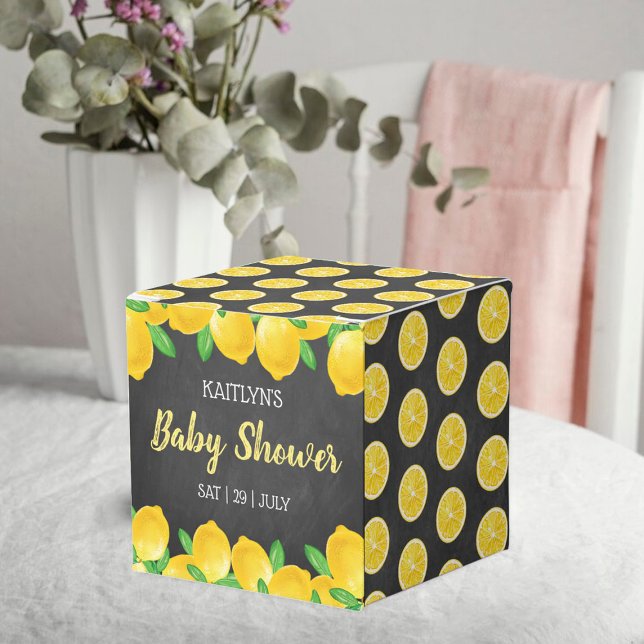 Modern Watercolor Lemon Tree Baby Shower Favour Box (Creator Uploaded)