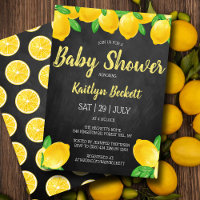 Modern Watercolor Lemon Tree Baby Shower