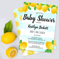 Modern Watercolor Lemon Tree Baby Shower