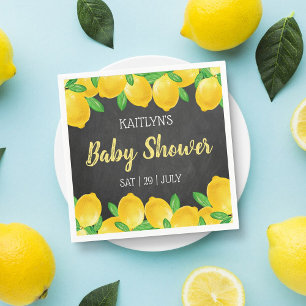 Modern Watercolor Lemon Tree Baby Shower Napkin