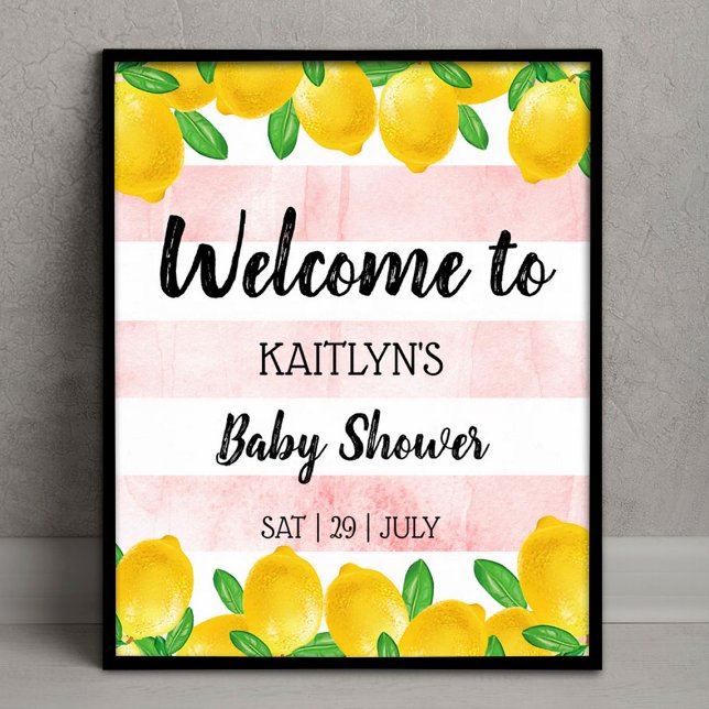 Modern Watercolor Lemon Tree Baby Shower Welcome Poster (Creator Uploaded)
