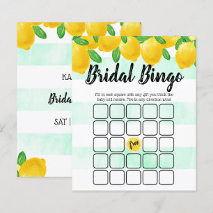 Modern Watercolor Lemon Tree Bridal Shower Bingo