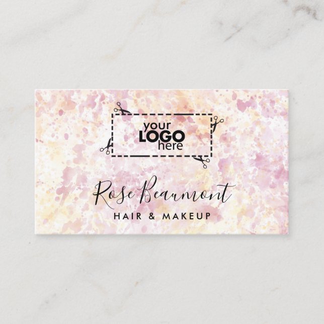 Modern Watercolor Logo & Script Business Card (Front)