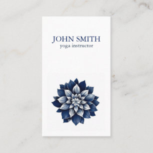 Modern Watercolor Lotus Flower Logo Yoga Business Card
