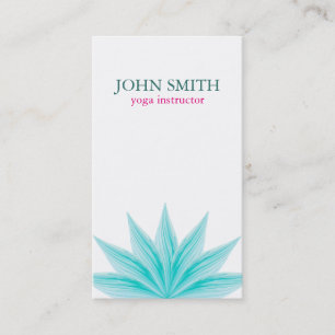 Modern Watercolor Lotus Flower Logo Yoga Business  Card