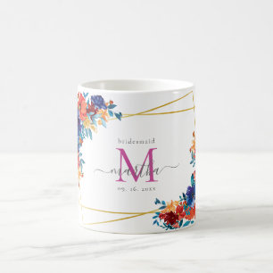 Modern Watercolor Mexican Fiesta Flower Bridesmaid Coffee Mug