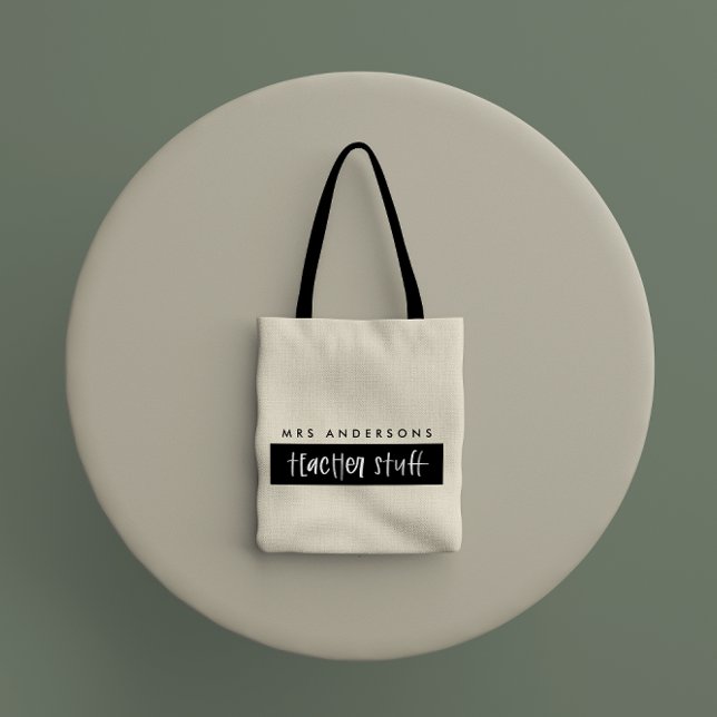 Modern watercolor minimal budget teacher gift tote (Creator Uploaded)