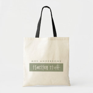 Modern watercolor minimal budget teacher gift tote bag
