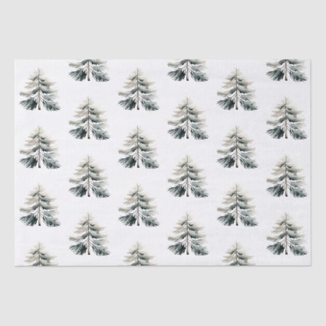 Modern Watercolor Minimalist Christmas  Tissue Paper (Front)
