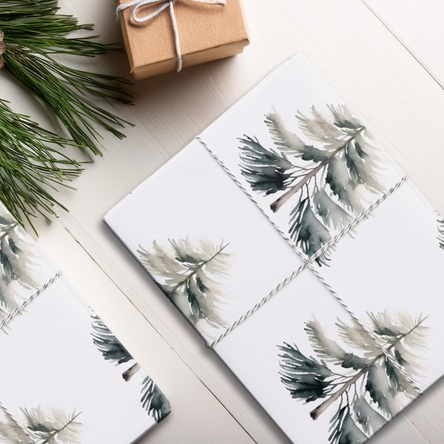 Modern Watercolor Minimalist Christmas  Wrapping Paper Sheet (Creator Uploaded)