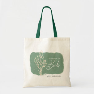 Modern watercolor mother of the bride tote bag