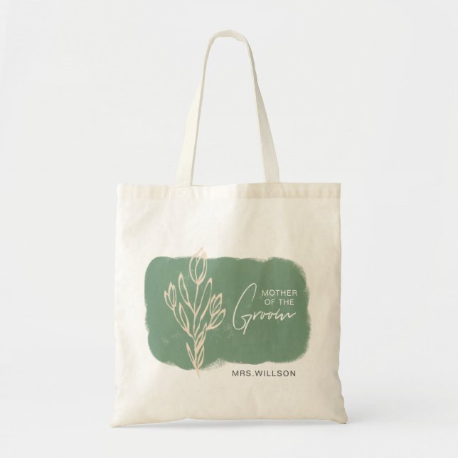Modern watercolor mother of the groom tote bag (Front)
