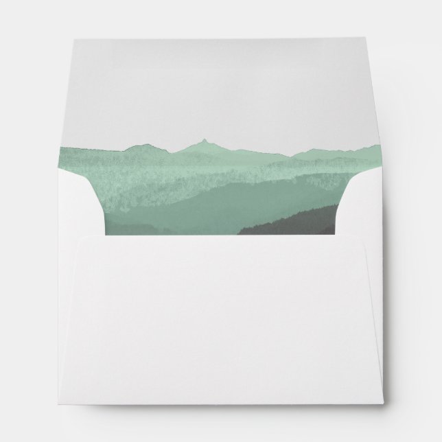 Modern Watercolor Mountain Envelope (Back (Bottom))