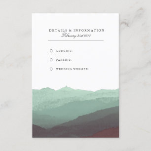 Modern Watercolor Mountain Information Card