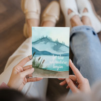 Modern Watercolor Nature Let's The Adventure Begin