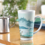 Modern Watercolor Nature Let's The Adventure Begin Latte Mug<br><div class="desc">Modern Watercolor Nature Let's The Adventure Begin</div>