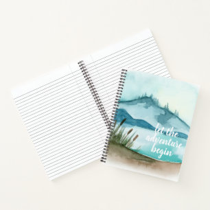 Modern Watercolor Nature Let's The Adventure Begin Notebook