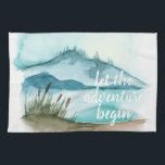 Modern Watercolor Nature Let's The Adventure Begin Tea Towel<br><div class="desc">Modern Watercolor Nature Let's The Adventure Begin</div>