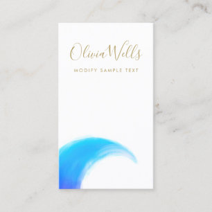 Modern Watercolor Ocean Wave Business Card