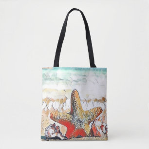 Modern Watercolor of Orange Seashells  Tote Bag