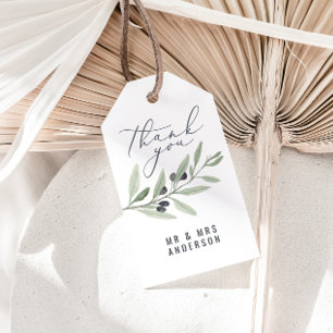 Modern watercolor olive botanical wedding favour g favour tags