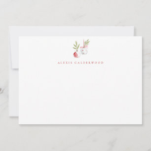 Modern Watercolor Ornaments Personalised Holiday Card