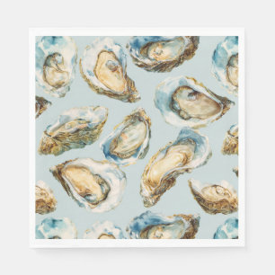 Modern watercolor oysters pattern napkin