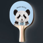 Modern Watercolor Panda With Name And Pastel Blue Ping Pong Paddle<br><div class="desc">Modern Watercolor Panda With Name And Pastel Blue</div>