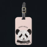 Modern Watercolor Panda With Name And Pastel Pink Luggage Tag<br><div class="desc">Modern Watercolor Panda With Name And Pastel Pink</div>