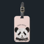 Modern Watercolor Panda With Name And Pastel Pink Luggage Tag<br><div class="desc">Modern Watercolor Panda With Name And Pastel Pink</div>
