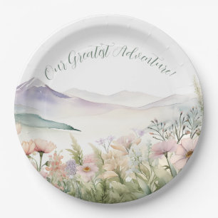 Modern Watercolor Paper Plate